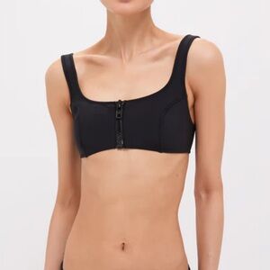 LISA MARIE FERNANDEZ Jasmine zip up bikini top sz I US 2 4 S